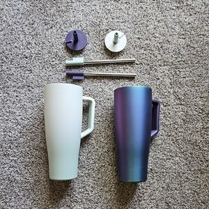 BruMate Era 40oz tumblers with straws and lid topper
